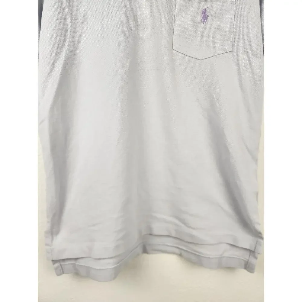 Vintage Ralph Lauren Polo Shirt Short Sleeve Men Small Light Purple Horse Logo